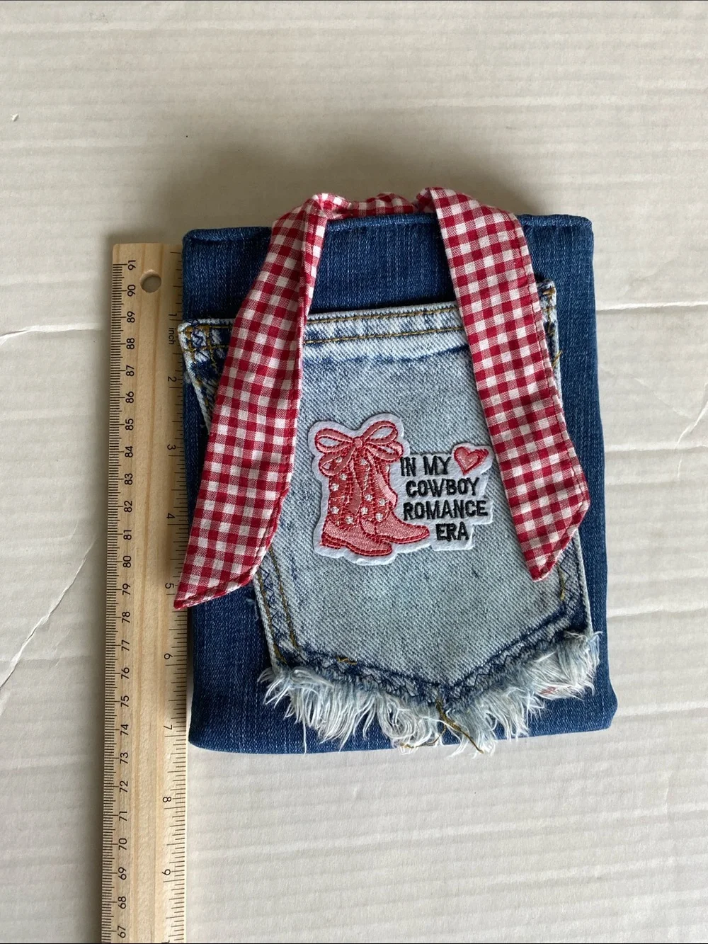 Paperwhite Kindle Cover Sleeve Upcycled Denim With Patch And Tie String
